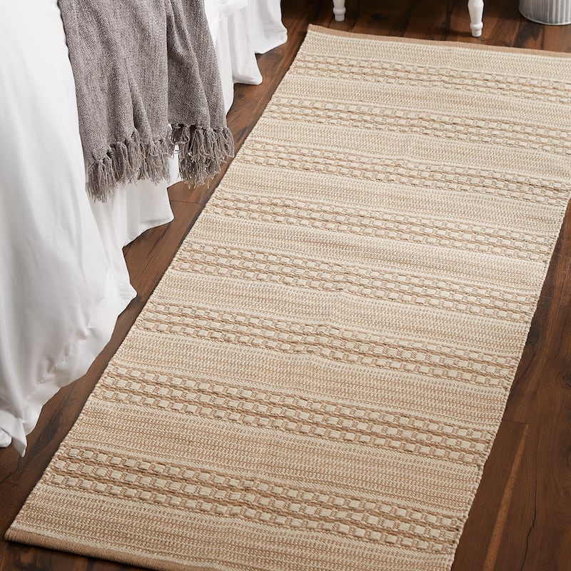DII Stone Dobby Stripe Hand-Loomed Rug 2ft 6inx6 Ft - 36.0 In. L X 24.0 In. W X 0.2 In. H