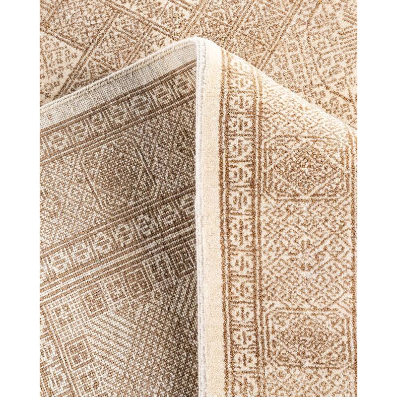 Ikat One-of-a-Kind Hand-Knotted Area Rug, Ivory - 9' 2" x 12' 4"
