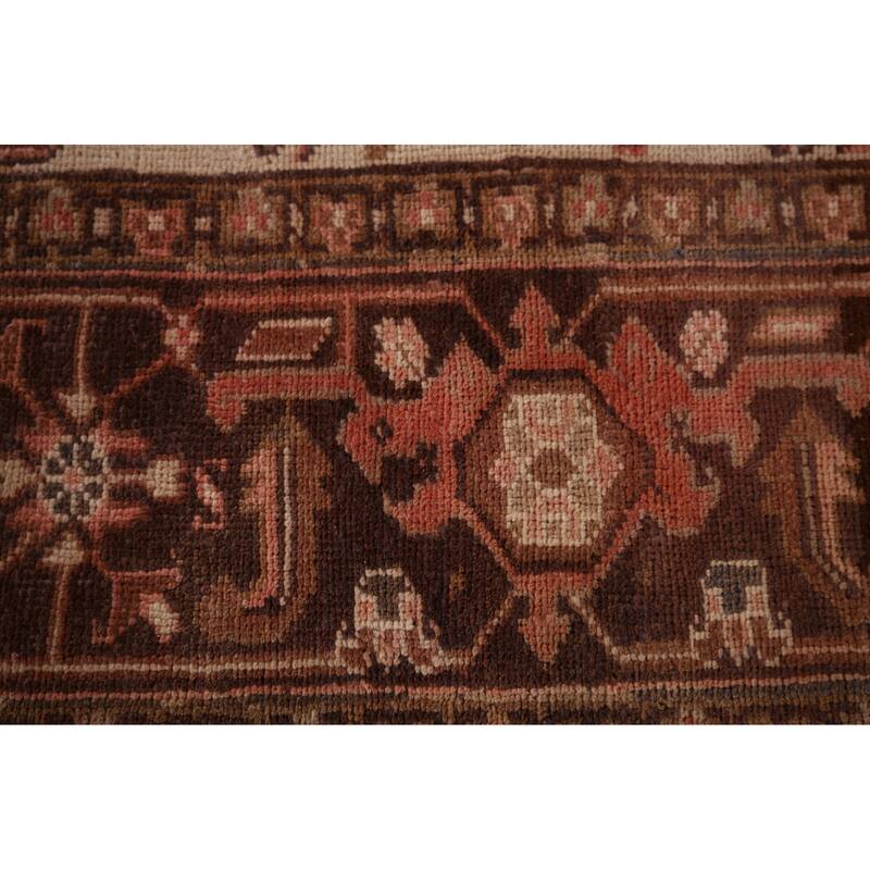 Geometric Heriz Persian Vintage Area Rug Handmade Oriental Wool Carpet - 8'4"x 11'0"