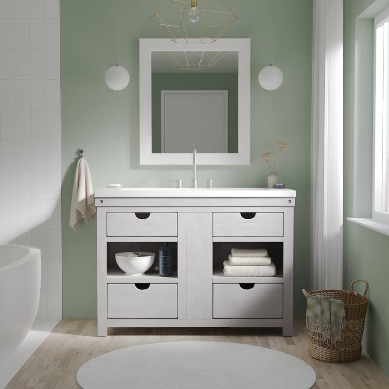 Vintner's Freestanding Reclaimed Oak Bathroom Vanity (Base Only)