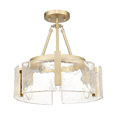 Golden Lighting 3164-3SF HWG Aenon 3 Light 17" Wide Semi-flush Ceiling
