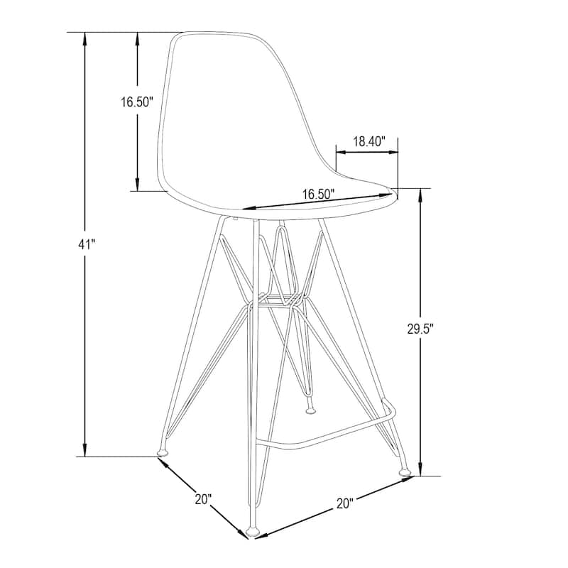 LeisureMod Modern Cresco Acrylic Barstool with Chrome Base and Footrest for Home Bar Restaurant
