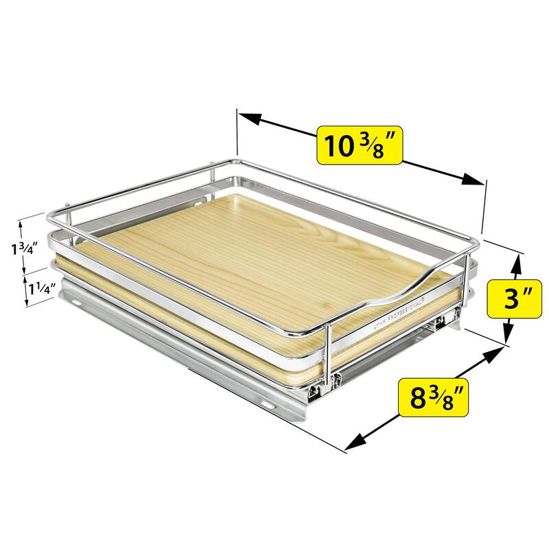 LYNK PROFESSIONAL® Élite™ Pull Out Spice Rack Organizer for Cabinet - 8-1/4 inch Wide - Lifetime Ltd Warranty, Wood - 8.3in Wood