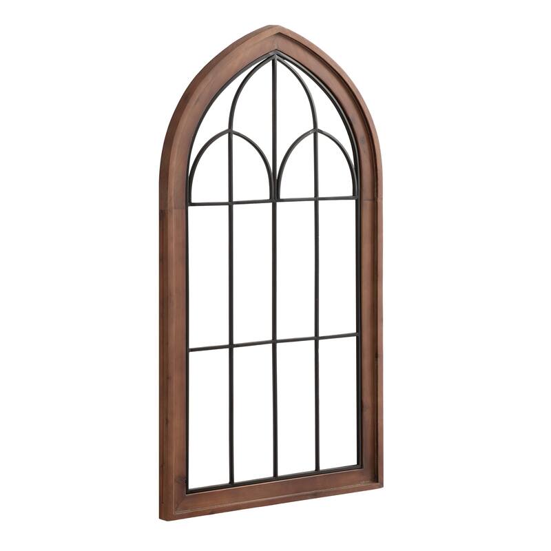 Kate and Laurel Rennel Wood Window Pane Arch Wall Decor