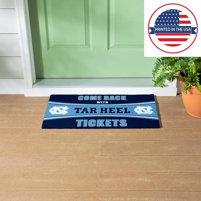 University of North Carolina 28 in. x 16 in. PVC "Come Back With Tickets" Trapper Door Mat