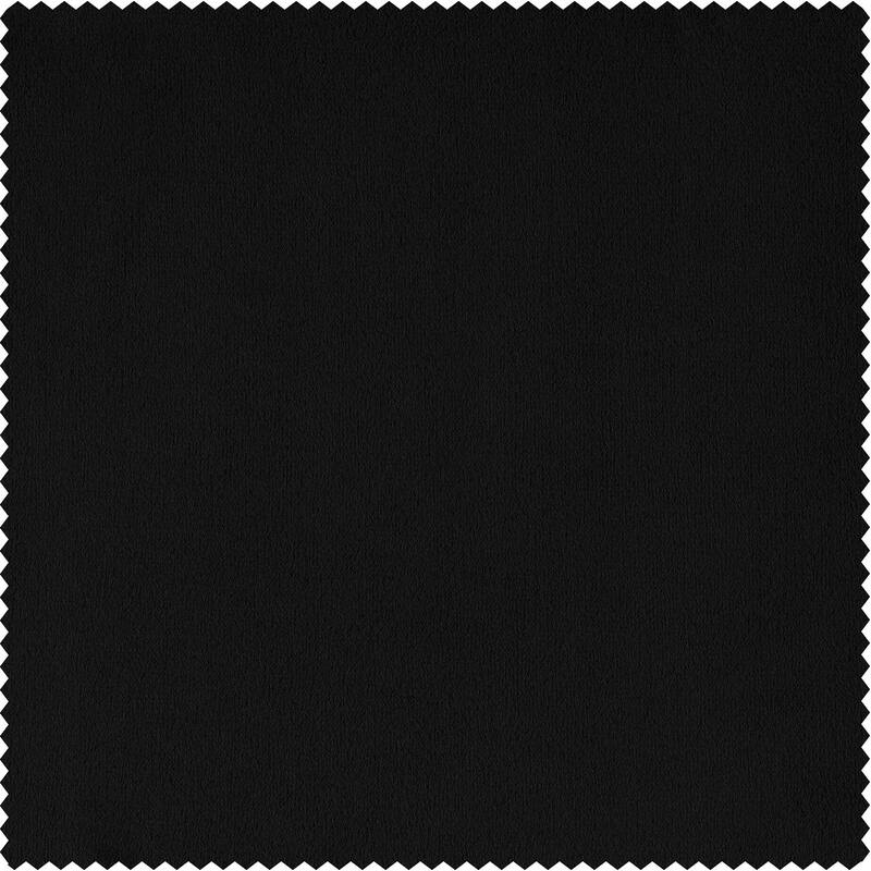 Exclusive Fabrics Signature Extra Wide Warm Black Velvet Blackout Curtain (1 Panel) - Luxurious Blackout Drapery