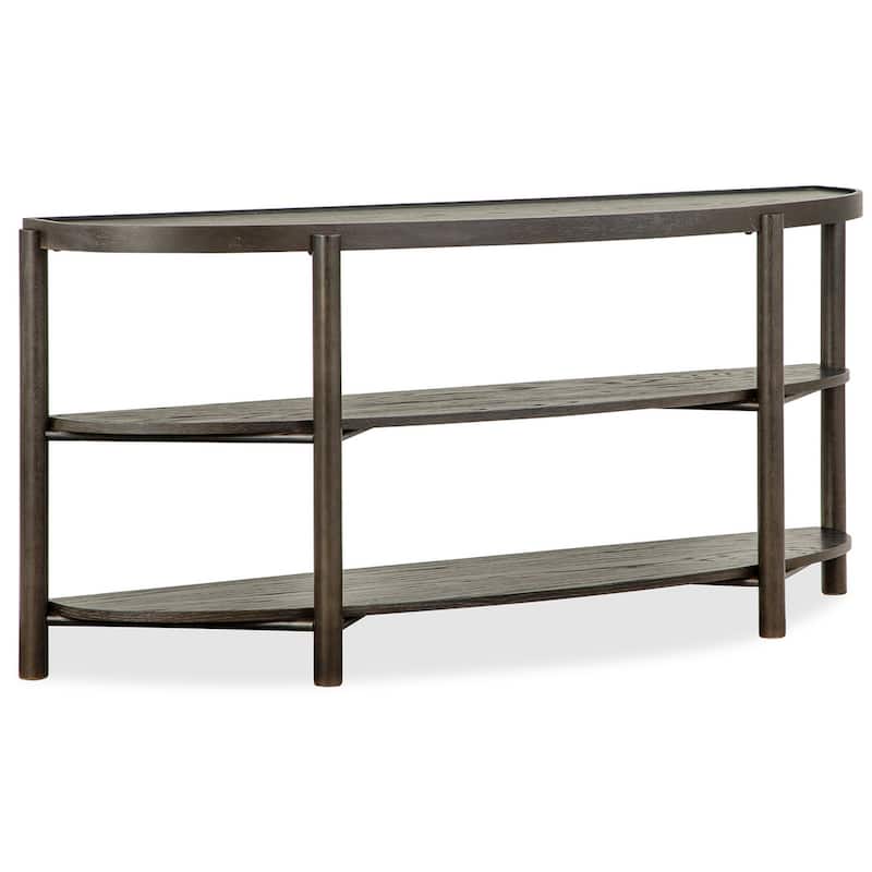 Magnussen Home Hadleigh Black Coffee Bean Demilune Sofa Table - 61.75''W x 16''D x 29''H - 61.75''W x 16''D x 29''H