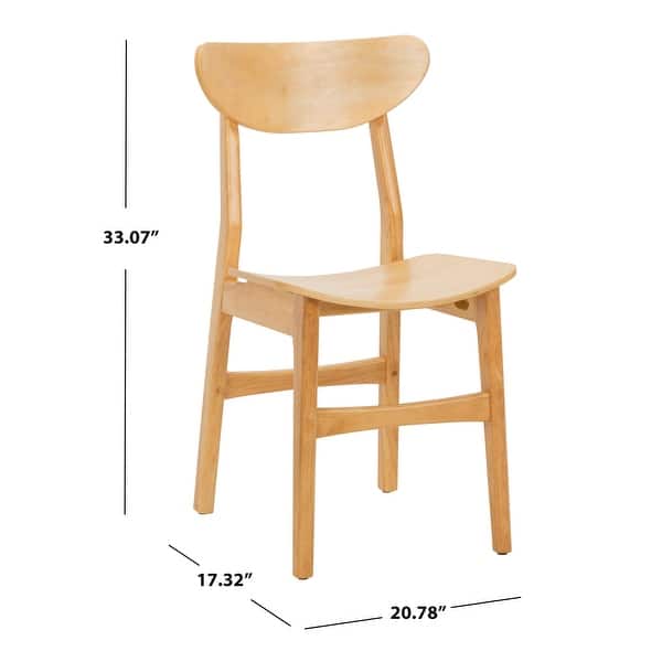 dimension image slide 3 of 8, SAFAVIEH Lucca Retro Dining Chair (Set of 2) - 17.3" x 20.8" x 33.1"