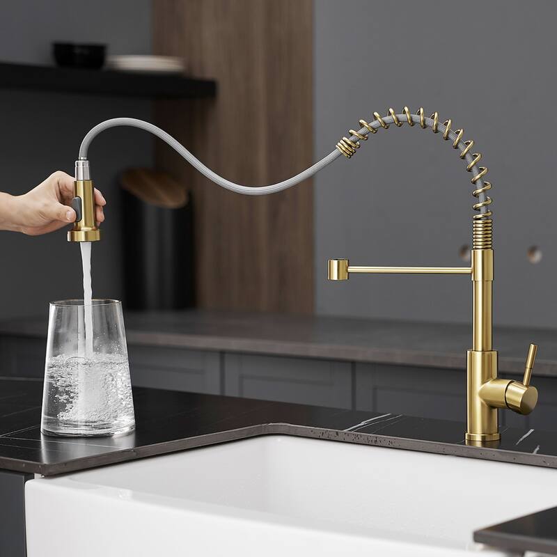 Kitchen faucet with pull-down sprayer