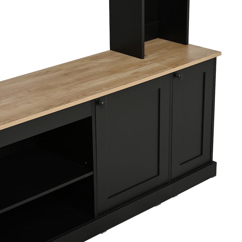 Modern 73.8" Wall Unit Entertainment Center with Bookshelves for TVs up to 70", TV Stand Media Console with Adjustable Shelves