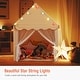 preview thumbnail 10 of 8, Gymax Kids Playhouse Tent Large Castle Fairy Tent w/ Star Lights Mat