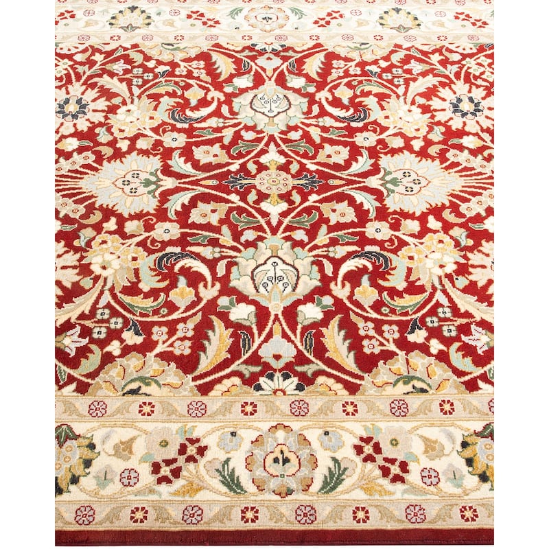 Overton Handknotted Wool Traditional Oriental Red Area Rug - 4' x 6'