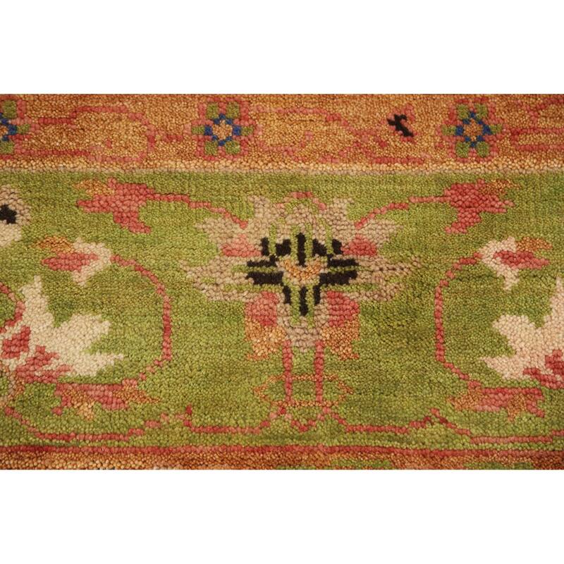 Red Pictorial Floral Heriz Serapi Indian Rug Hand-Knotted Wool Carpet - 7'11" x 10'0"