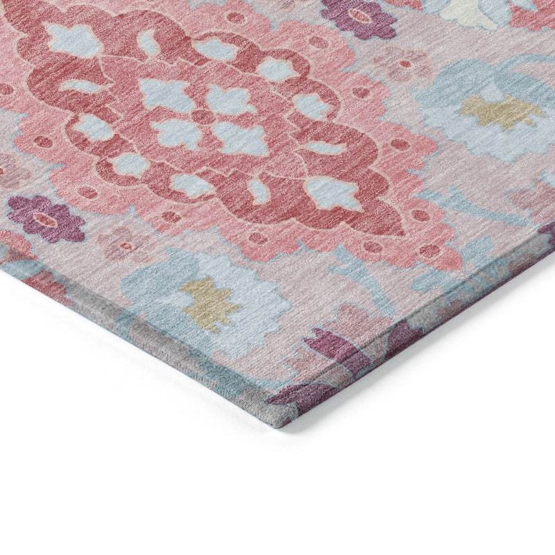 Machine Washable Indoor/ Outdoor Boho Traditional Chantille Rug