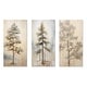 preview thumbnail 2 of 5, Designart - Beige Tree Pine Zen Scenery - Tree Pine Metal Wall Art Set Of 3 - Traditional Beige Metal Art 3 Pieces