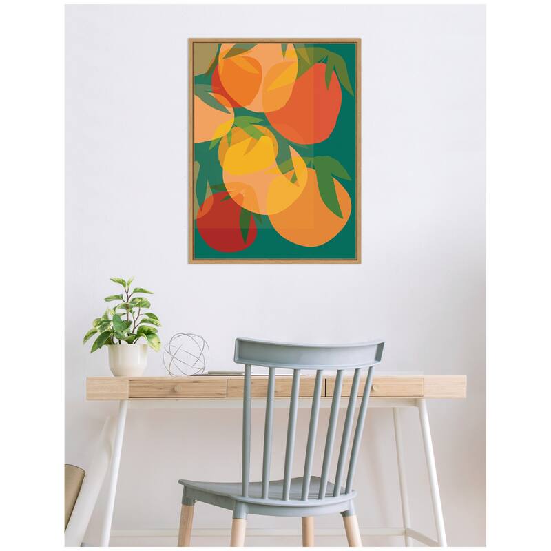 Kate and Laurel Spring Citrus 2 by Alicia Bock Framed Canvas Wall Art Print