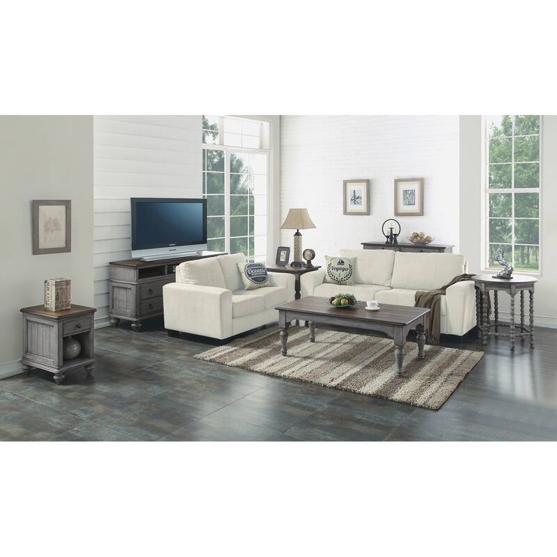 Plymouth Gray Wood Rectangular Coffee Table - 52" x 20" x 28"