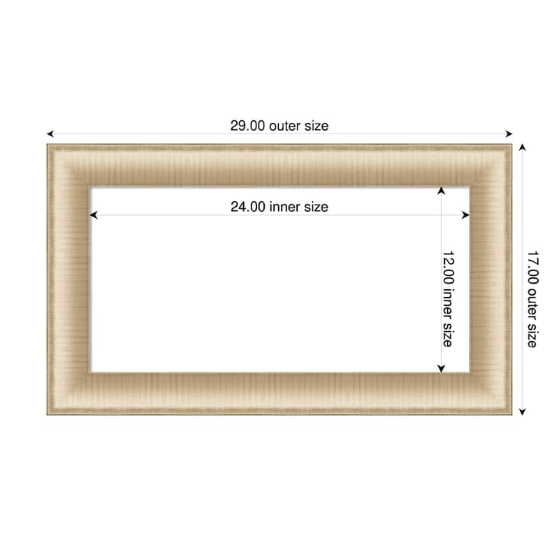 Amanti Art Elegant Brushed Honey Framed Dry Erase Magnetic Board - 29 x 17 in - Elegant Brushed Honey