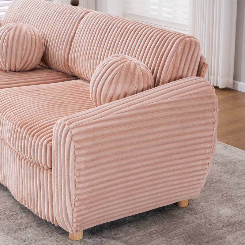 84in Corduroy Sectional Love Seat Couch