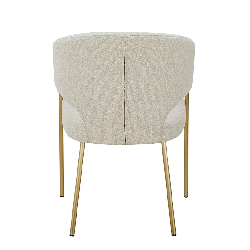 Brass/Gray Fabric Upholstered Metal Frame Dining Chair, Sturdy Dining Chair for Dining Rooms - 21.75