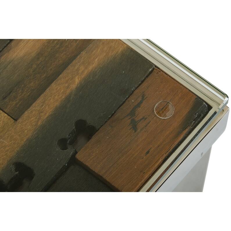 Modrest Santiago Modern Rectangular Wood Mosaic End Table