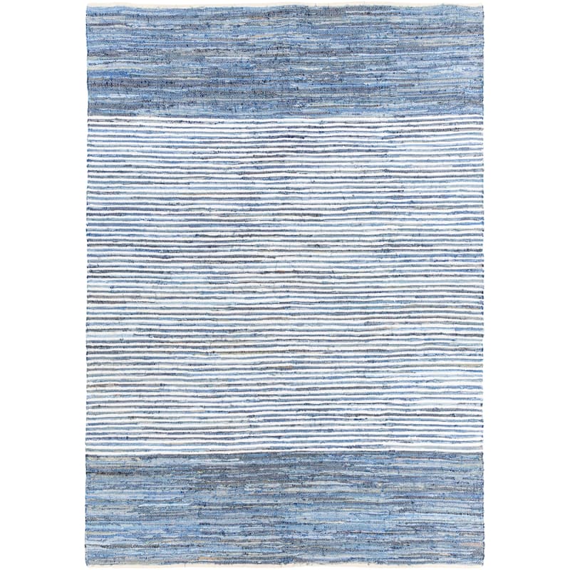 Livabliss Carabello Handmade Casual Denim Stripe Area Rug