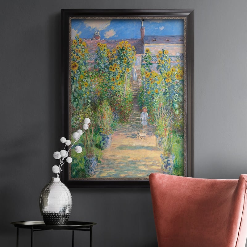 The Artist's Garden at Vetheuil  Premium Framed Canvas- Ready to Hang