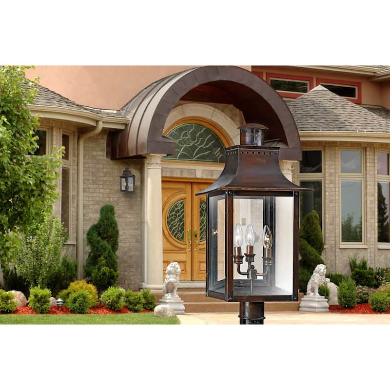 Chalmers 1-Light Outdoor Wall Lantern in Aged Copper
