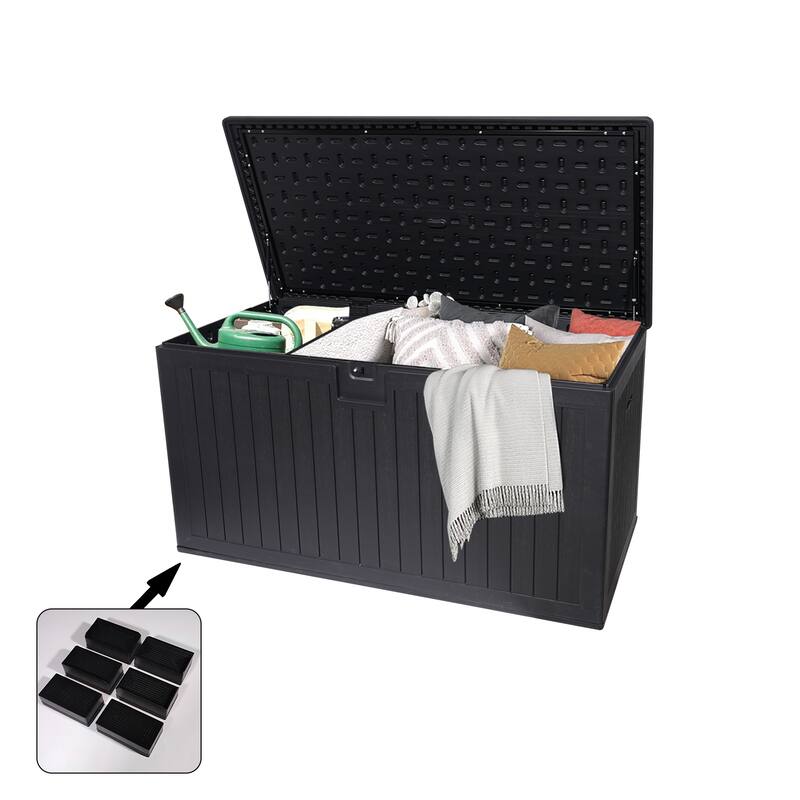 260 Gallon Resin Outdoor Deck Box Waterproof