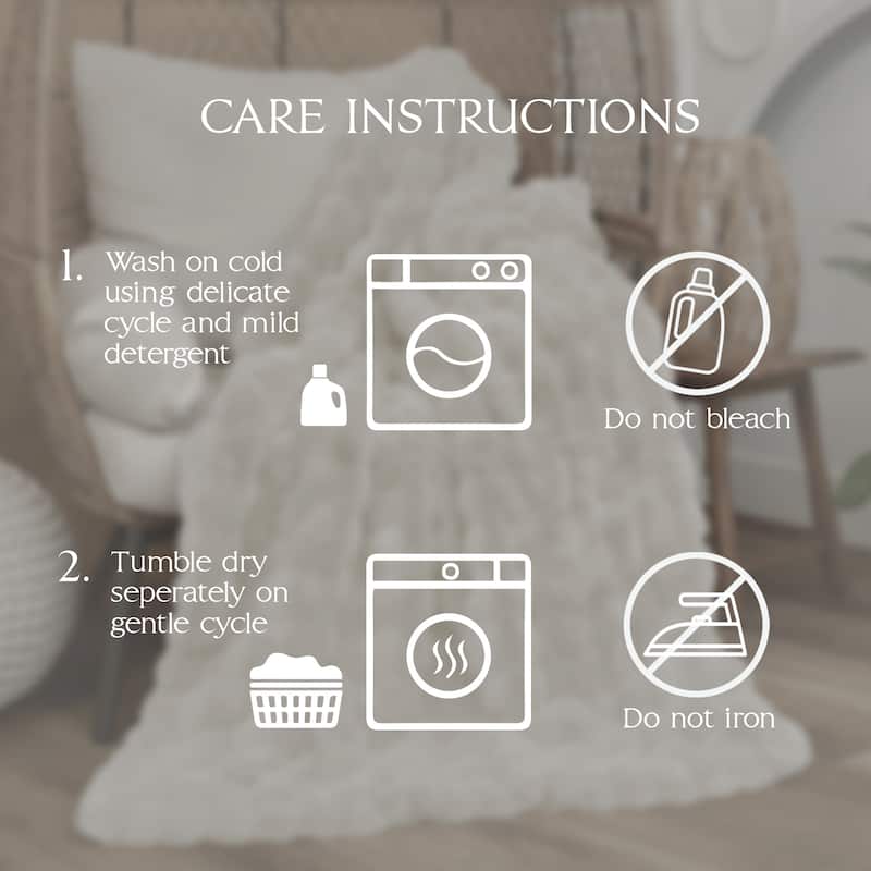 Ultra Fine Natural Cascade Faux Fur Throw Blanket