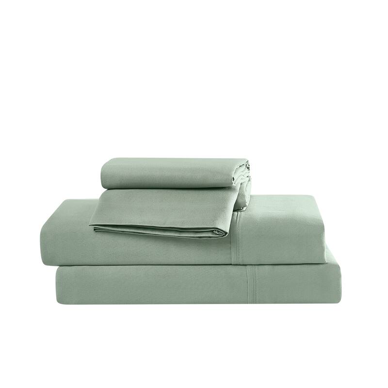 Simmons Essential Solid Sheet Set and Pillowcase - Twin XL - Green