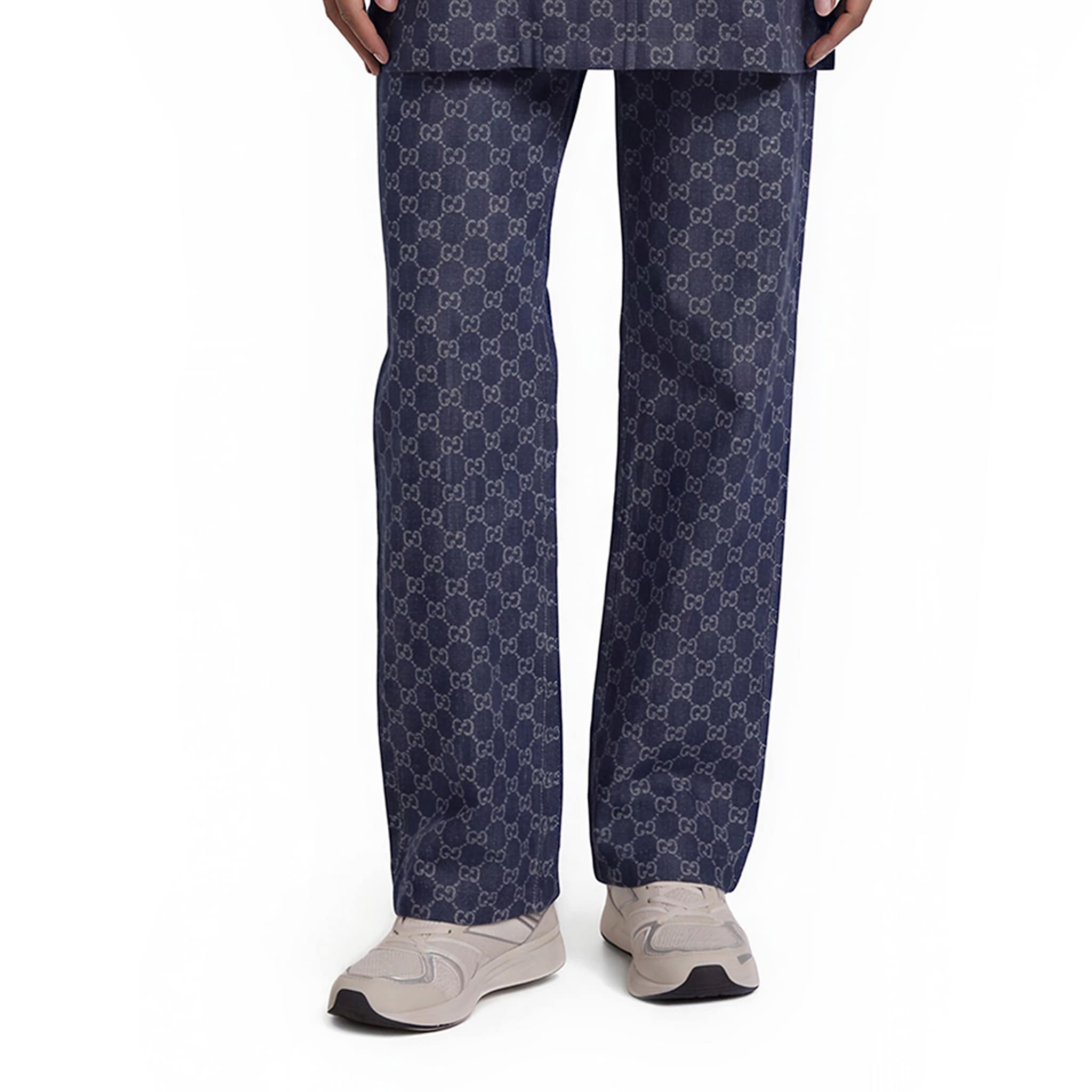 Gucci GG Cotton Denim Jacquard Pants