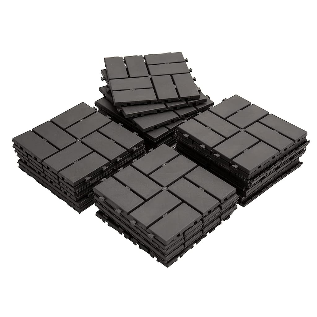 12"x12" Patio Square Composite Interlocking Decking Tiles (Pack of 27)