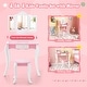 preview thumbnail 4 of 7, Gymax Kid Vanity Table and Chair Detachable Tri-Folding Mirror Pretend