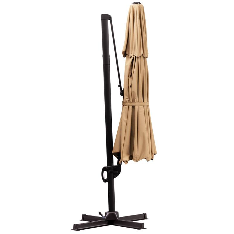 VredHom 11.5 Ft Outdoor Cantilever Umbrella with Cross Stand