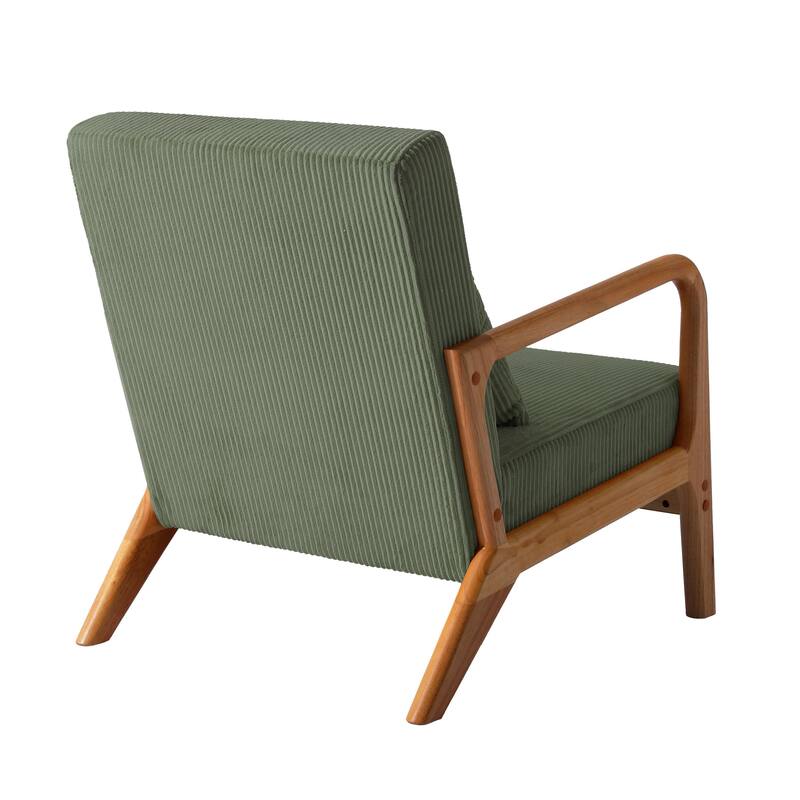 Modern Upholstered Accent Chair with Wood Legs Set of 2