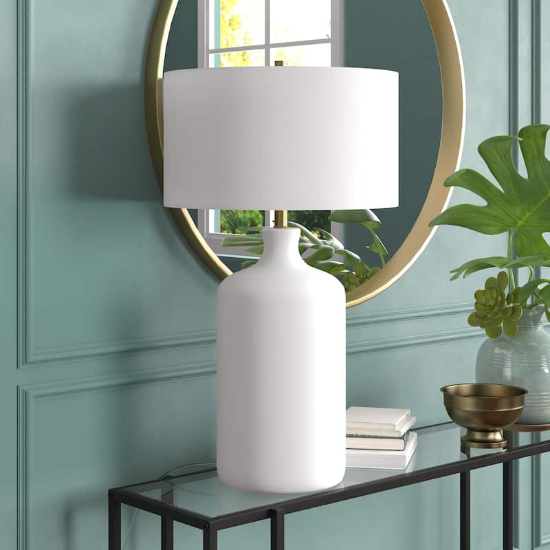Sloane 29" Tall Ceramic Table Lamp with Fabric Shade - Matte White