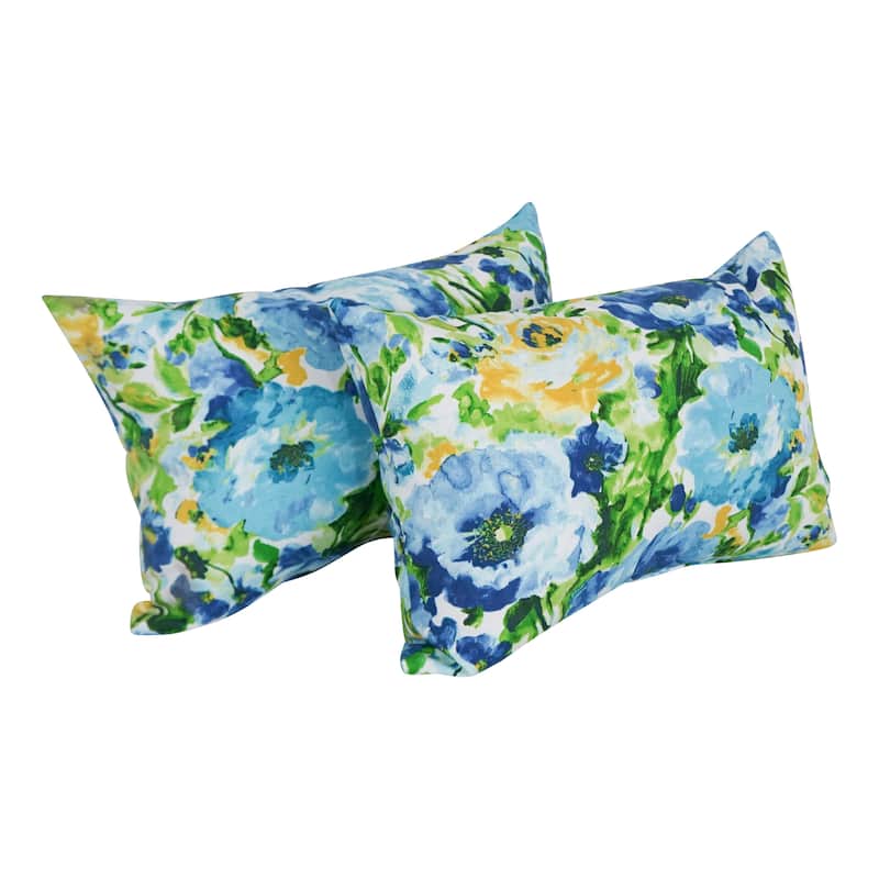 19-inch by 11-inch Outdoor Throw Pillows (Set of 2, Multiple Patterns) - 19 x 11 - Lesandra Sunblue
