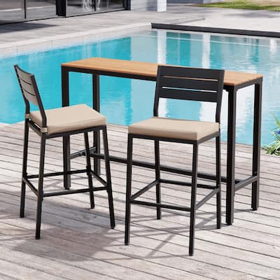 Outdoor Patio Barstool Bar Stools with Rectangle Bar Table