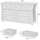 preview thumbnail 16 of 26, Modern Wood Dresser with Golden Ring Handles, Antique White Storage Organizer for Living Room Entryway