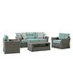 preview thumbnail 11 of 13, Ove Decors Isabella 4-Piece Conversation Set in Dark Wicker