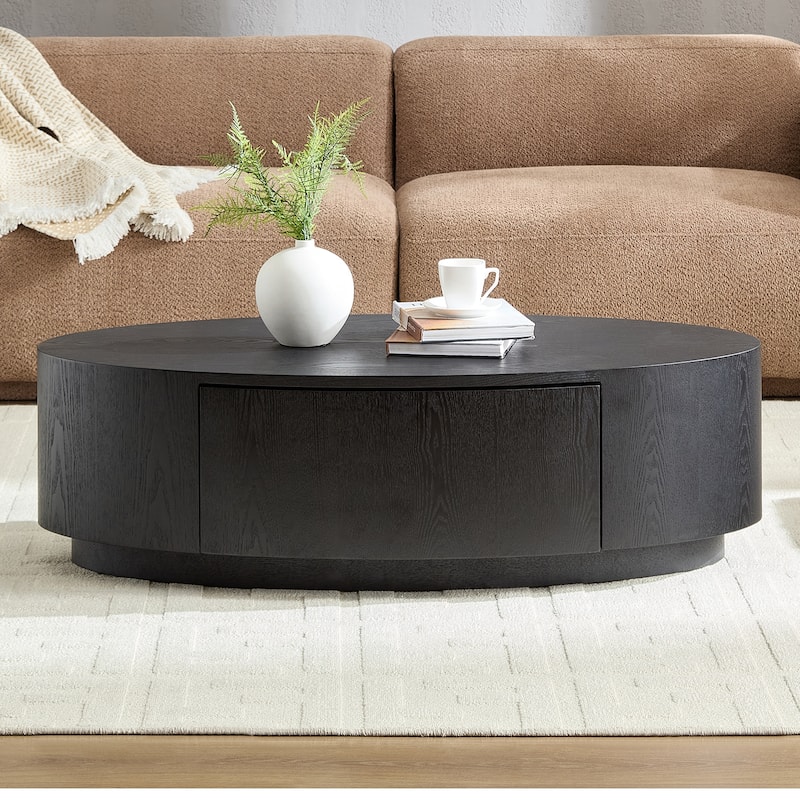 Rossetta Modern Elegant Classic Color Schemes Oval Coffee Table with Single Practical Drawer