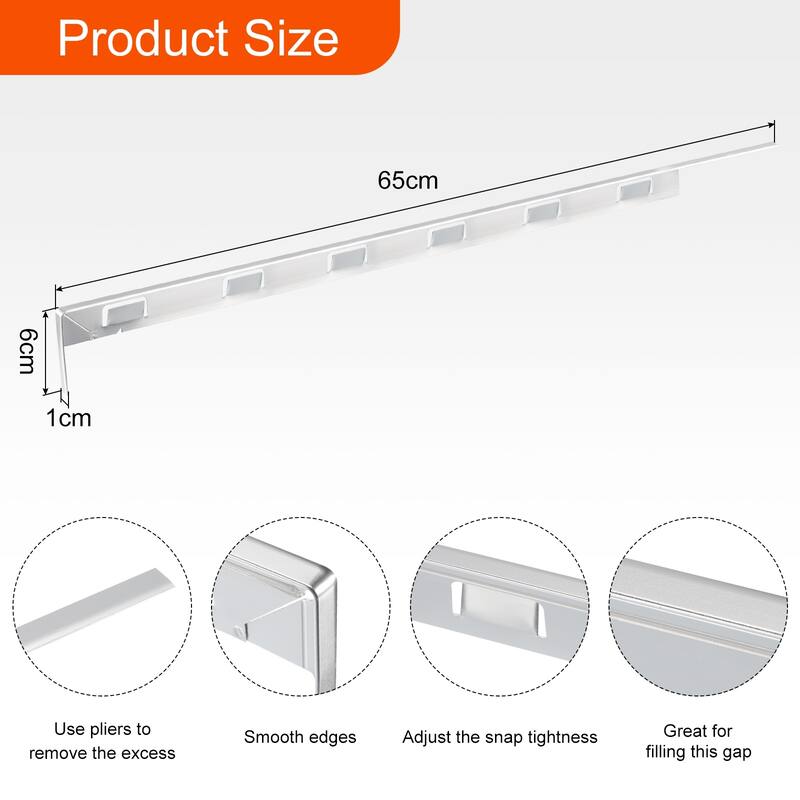 Stove Gap Covers Kitchen Filler Aluminum Oven Gap Cover 25.59" Length - 25.59 in x 2.3 in - Silver