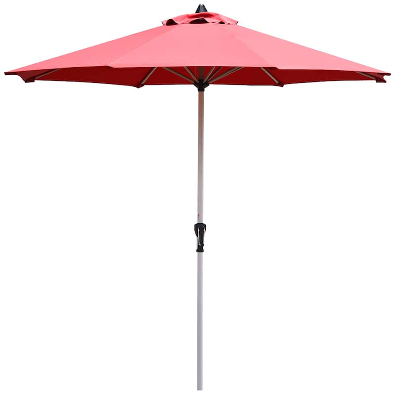 9 ft Patio Umbrella Outdoor Market Table Umbrella - Red