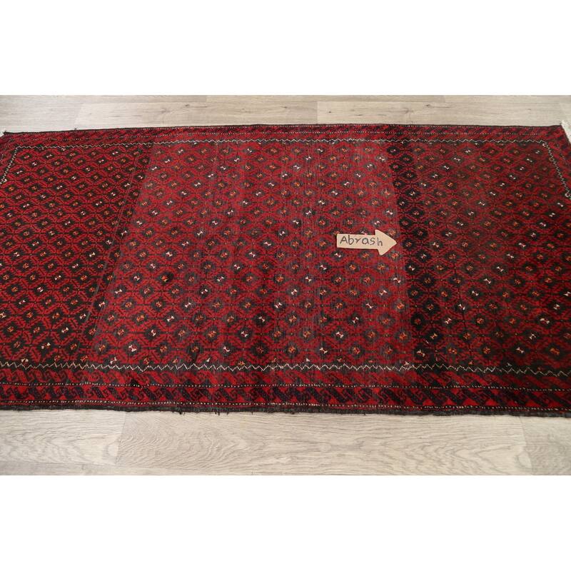 Traditional Persian Balouch Area Rug Hand-knotted Wool Carpet - 3'8" x 7'2"