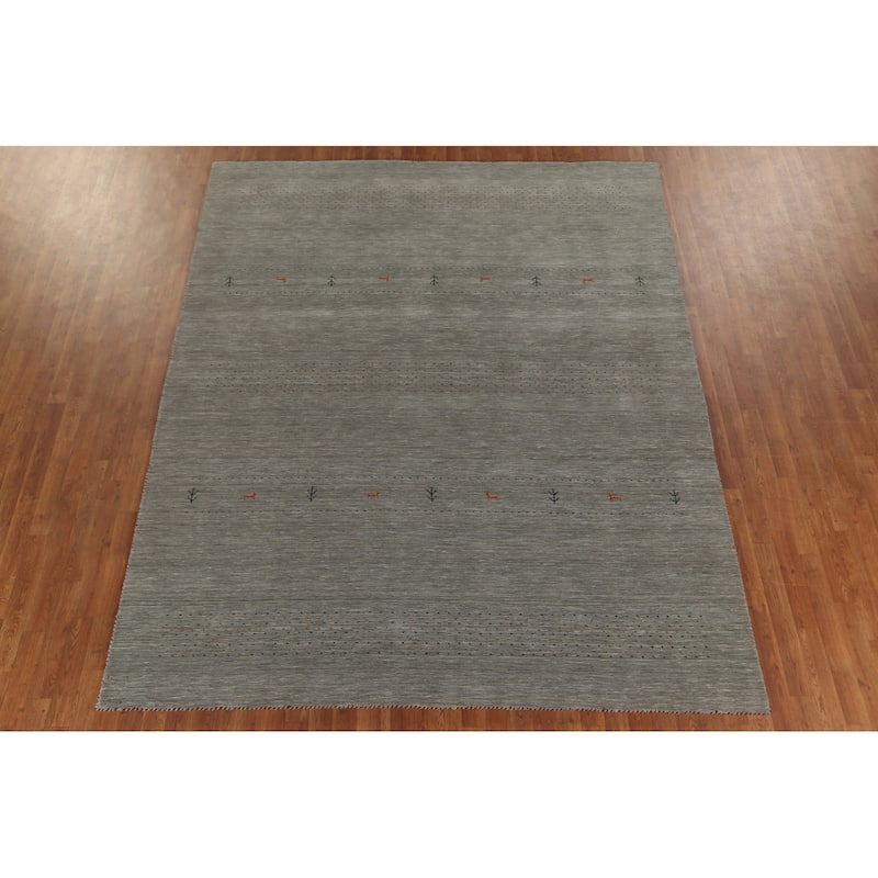 Tribal Gabbeh Indian Area Rug Handmade Wool Carpet - 7'10"x 9'8"