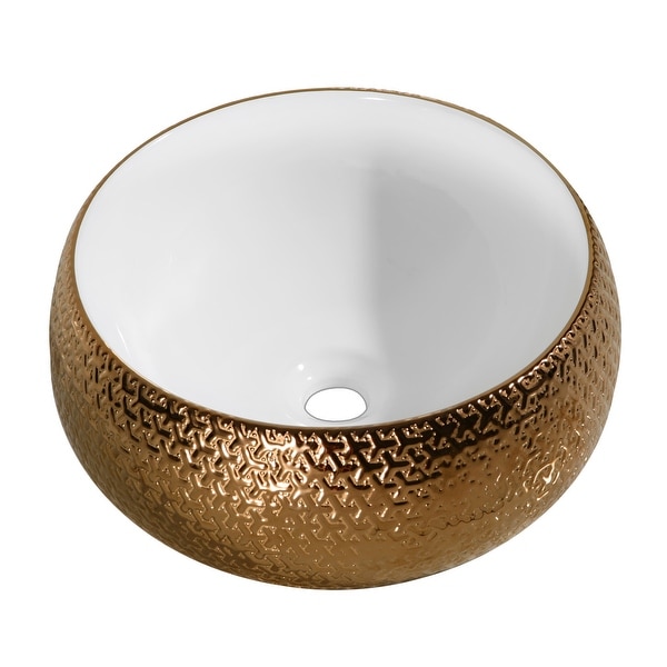 Zita "Imperial Jewel Collection" Gold Vitreous China Vessel Sink. Opens flyout.
