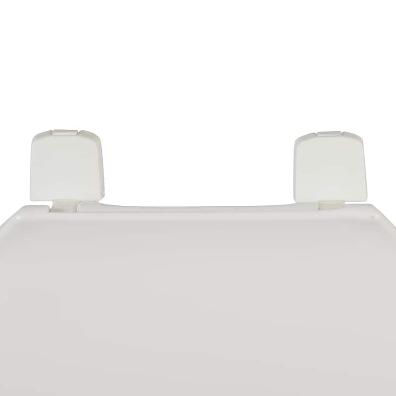 Bath Bliss Deluxe Plastic Round Toilet Seat in White - 14"x 17"x 1.8"