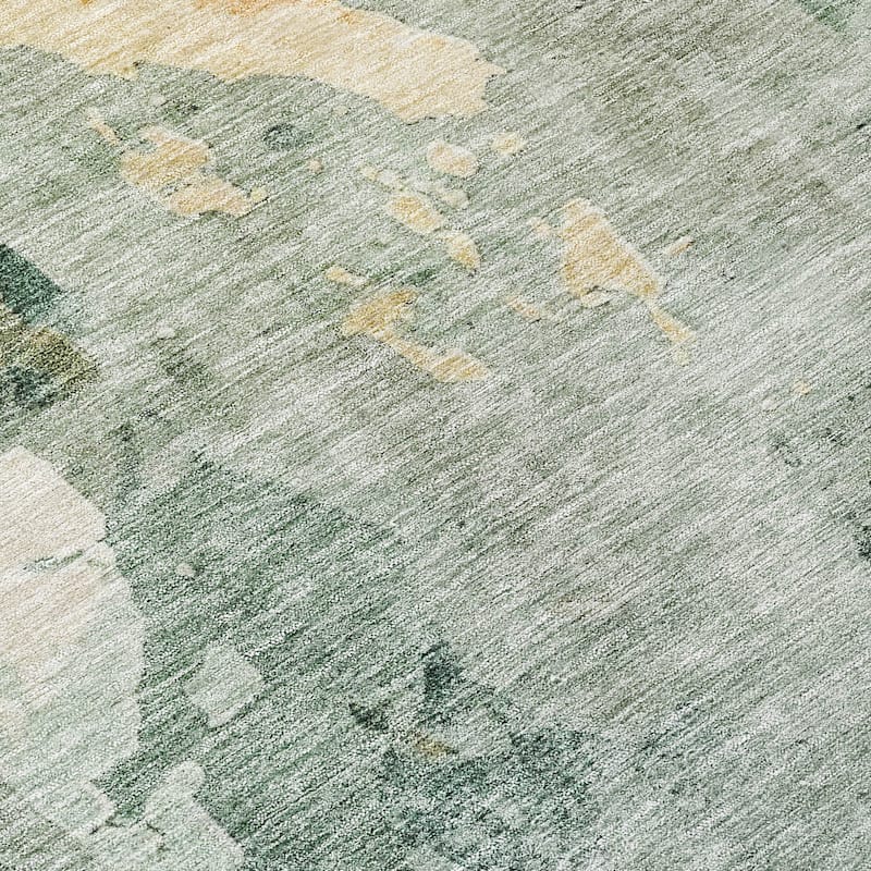 Machine Washable Indoor/ Outdoor Abstract Watercolor Chantille Rug