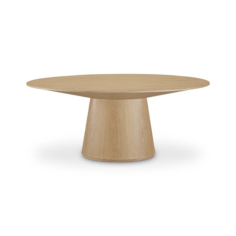 Aurelle Home Modern Pedestal Kitchen Dining Table - Oval - Oak